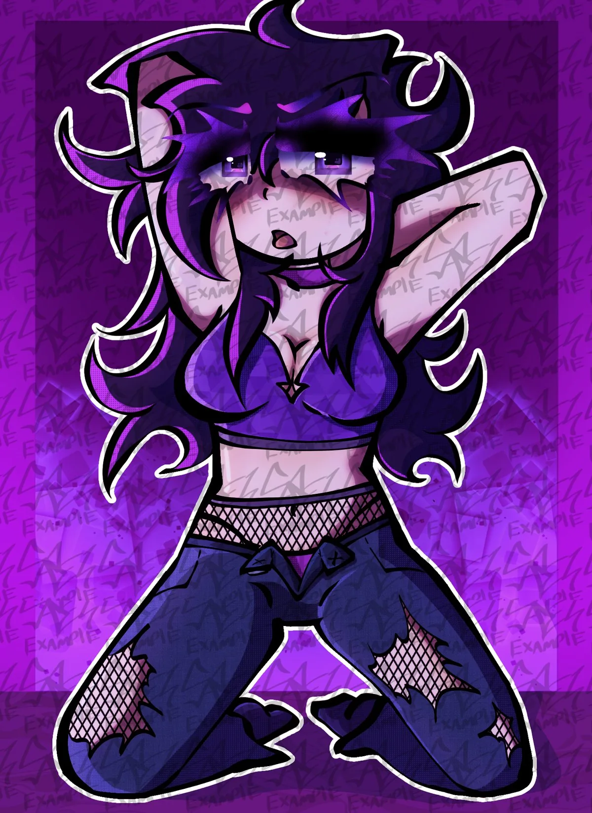 RBM Maxine — Maxine OC in a suggestive pose wearing a purple outfit, digital illustration