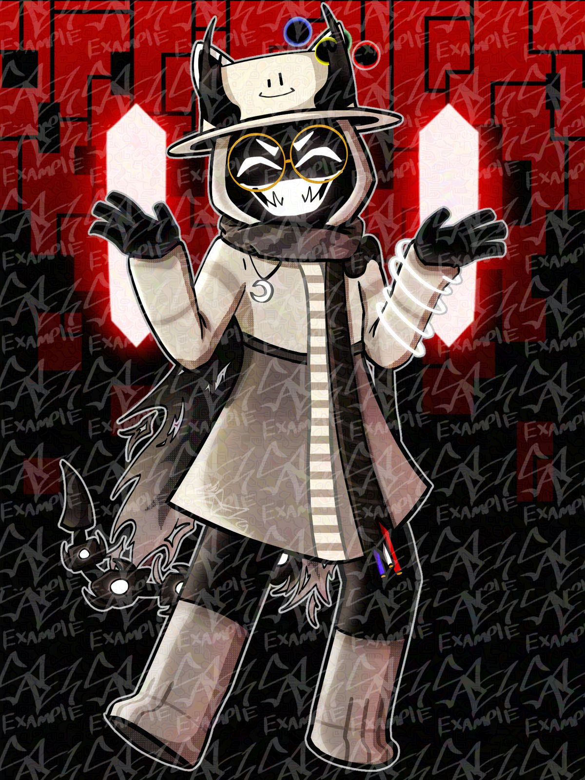 VRChat character commission — white-suited character design, digital illustration