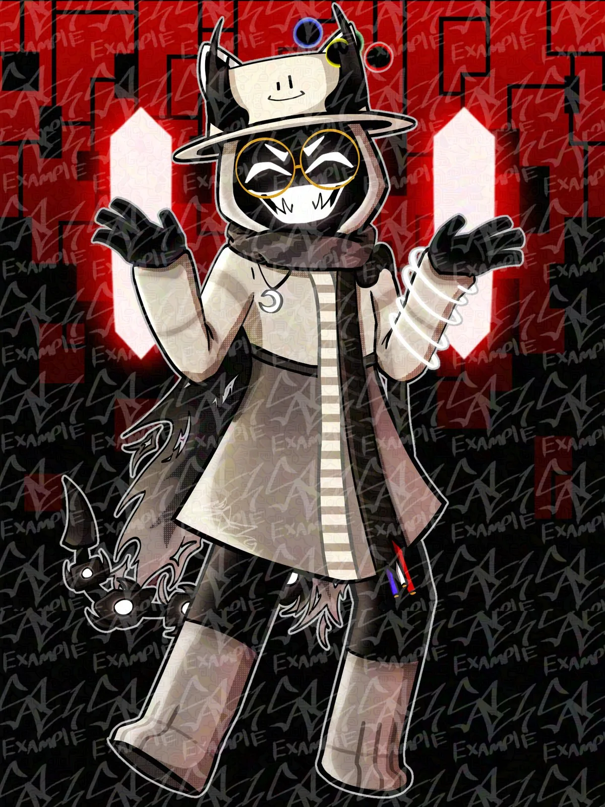 VRChat character commission — white-suited character design, digital illustration